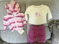 Mothercare Humphrey's Corner Baby Girl's 3 Piece Set 0-3m Fairy Magic Purple New