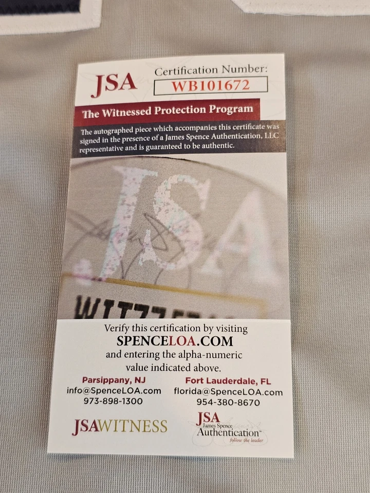 Camiseta deportiva Mariano Duncan autografiada/firmada certificado de autenticidad JSA gris personalizada Foto 4 de 4