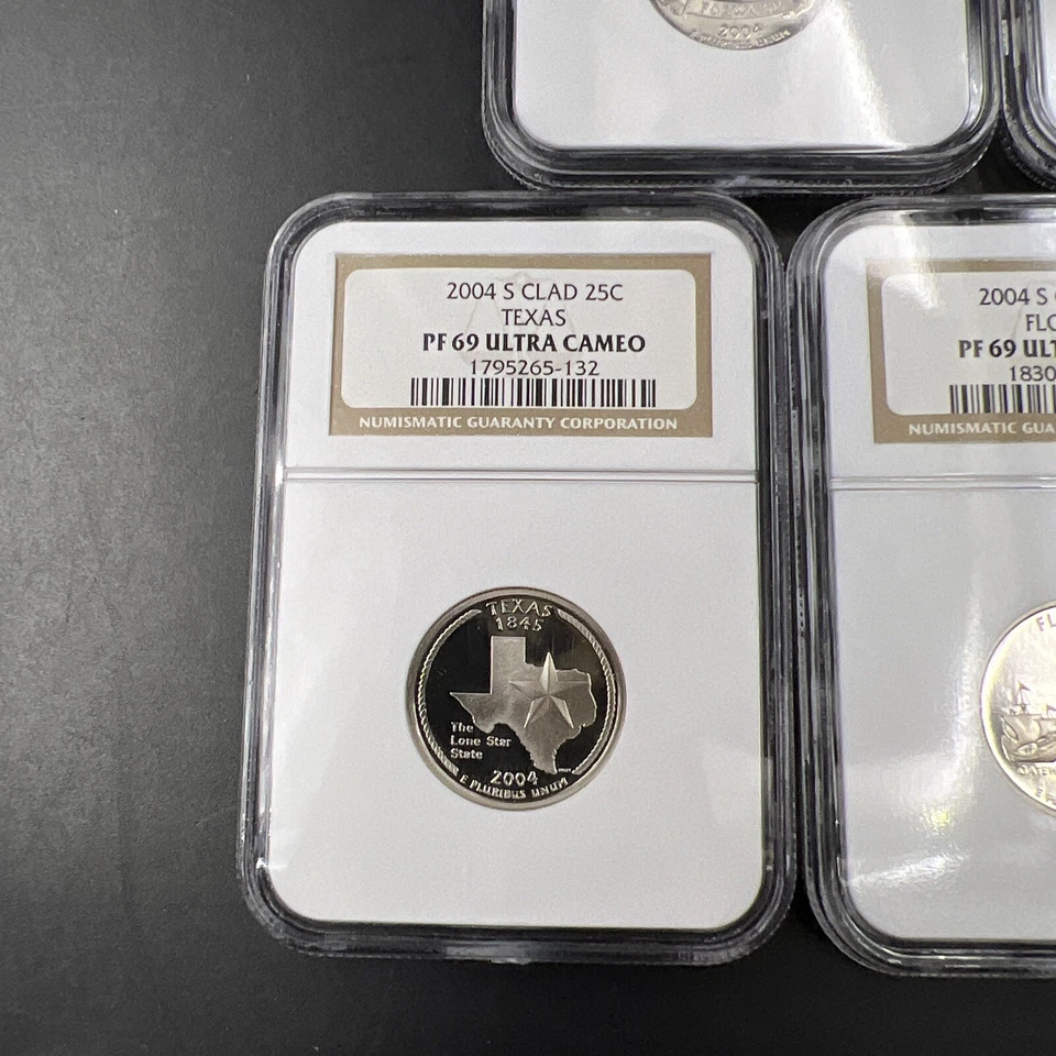 2004 S Complete 5 Coin Clad Proof Quarter Set NGC Graded PF69 UCAM Brown Label - Image 4 of 4