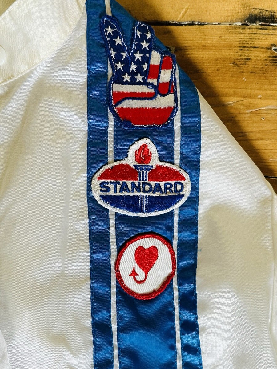 Vtg 70's GREAT LAKES RACING Jacket Striped Patch Jacket - Sz