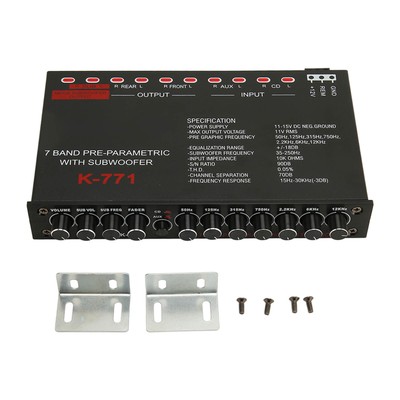 7 Band Car Audio Graphic Equalizer With CD AUX Input Selector Switch For Boa Hot
