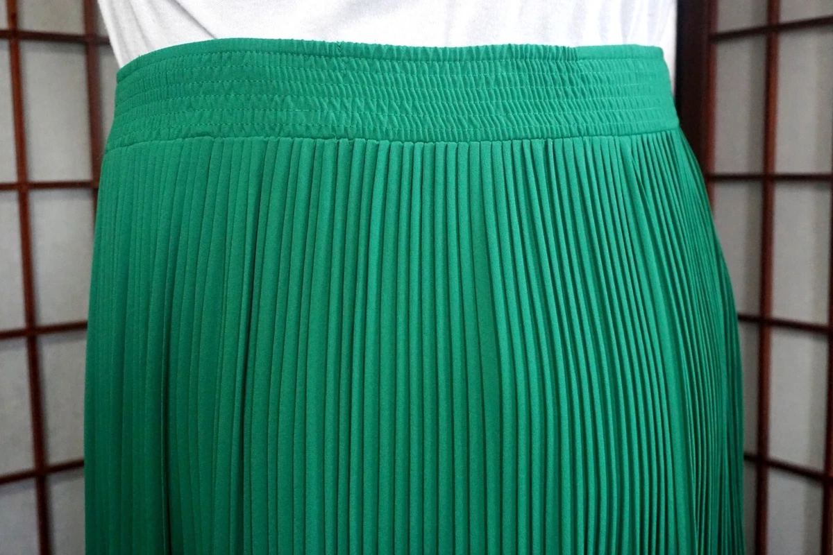 Green pleated skirt clearance ebay