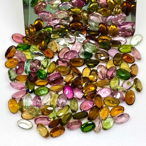30 Pcs Natural Multi Tourmaline 5x3mm Oval Cut Loose Untreated Gemstones Lot - Picture 10 of 19