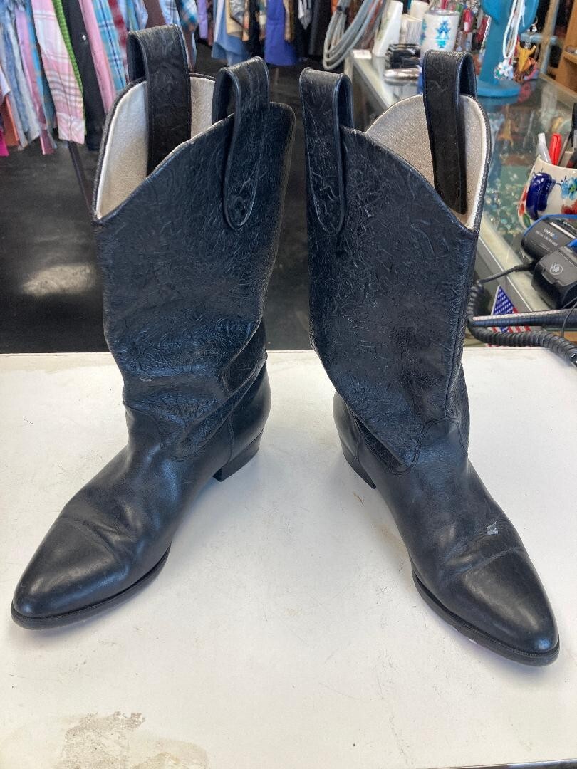 Vintage Steve Fleming Black Designer Leather Western Cowgirl Boots Size  B - Main Image