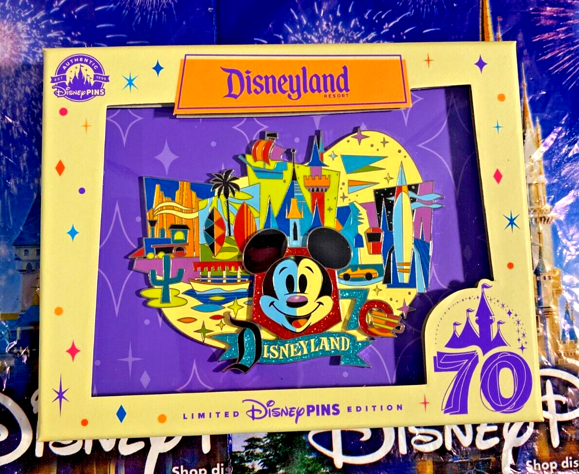 【Disney】Disneyland 70周年 ミッキーマウス ロゴ オーナメント 🎈 Disneyland 70th Anniversary Jumbo Pin D23 Expo 2024