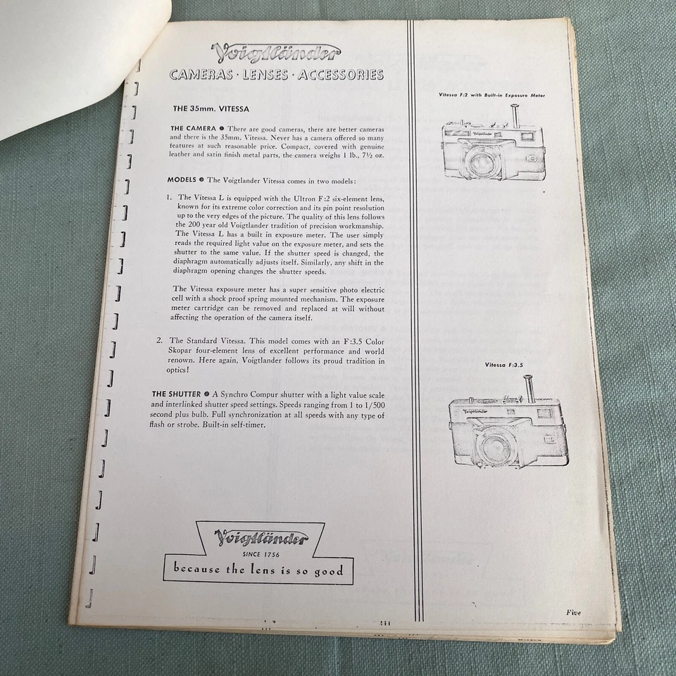 Voigtlander Hasselblad Cameras Lenses Accessories Manual Specifications Vintage - Image 3 of 4