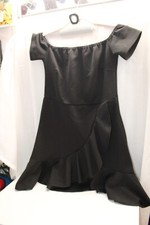 Nasty Gal Show Me Off The Shoulder Black Cocktail Wrap Dress Size 6 NWT