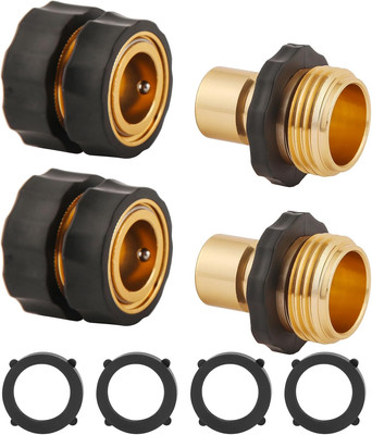 3/4 Inch Garden Hose Quick Connector, Male and Female Quick Connect Hose Fitting