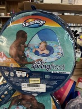 SwimWays Baby Spring Float Sun Canopy-Blue Shark Swim Step 1 9-24 Months UPF 50