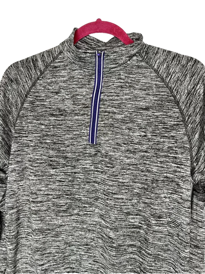 Camisa Holloway Golf Mujer Gris Manga Larga Seca Excel 1/4 Cremallera Pequeña Atlética Foto 2 de 4