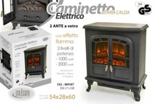 CAMINETTO STUFA ELETTRICA AD ARIA CALDA EFFETTO FIAMMA 54*28*60 CM IXI-809187