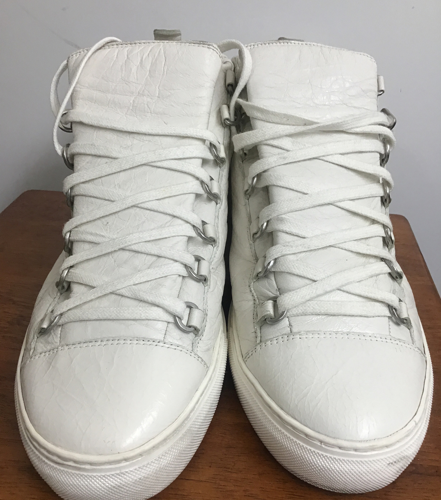 BALENCIAGA 25S HIGH-TOP SNEAKERS IN WHITE COTTON BLEND