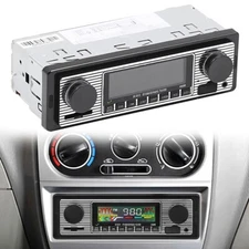OLED Double Knob Car Stereo Audio FM Receiver MP3 Digital Radio Player Bluetooth