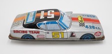 Vintage Japan Tin Friction Wind Up Car 51 STP Hedman Headers