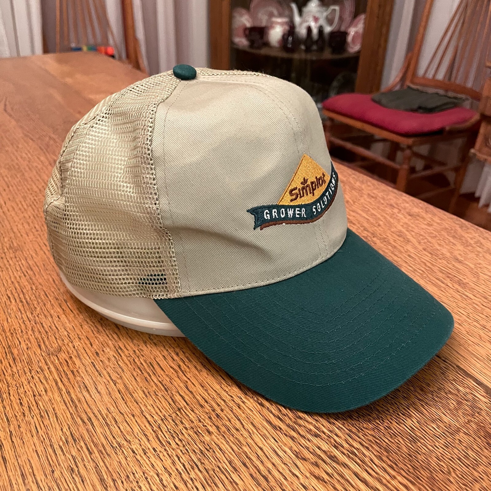 Men's Simplot Grower Solutions Snapback Green/Tan… - image 4