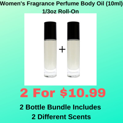 2 Pack Women's Perfume Premium Body Oil 10-ml Roll-On Bottle-Bundle # 8