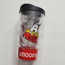 TERVIS 10 OZ TUMBLER SNOOPY PEANUTS EDITION DRINK CUP BLACK LID MADE IN AMERICA