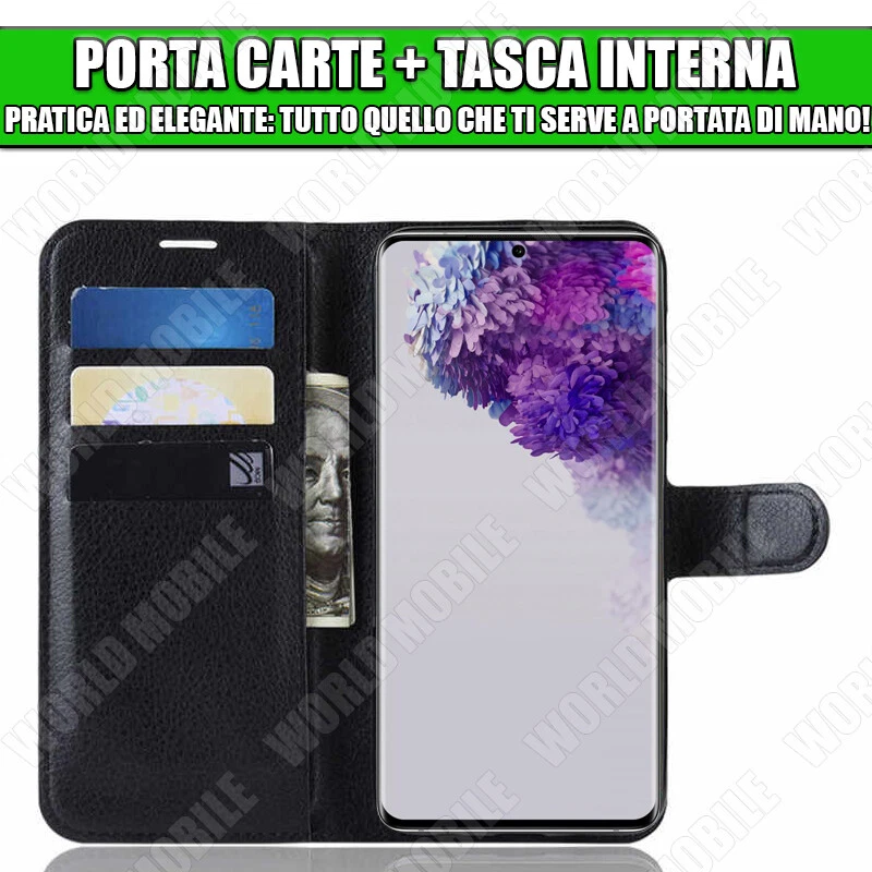 Flip Cover per Samsung Galaxy S20 a Libro Custodia Magnetica Portafoglio Pelle - Immagine 2 di 4