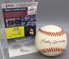 Billy Herman National League Autographed Baseball - JSA Certified