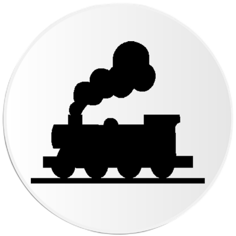 Train Silhouette - Circle Sticker Decal 3 Inch - Railroad Conductor