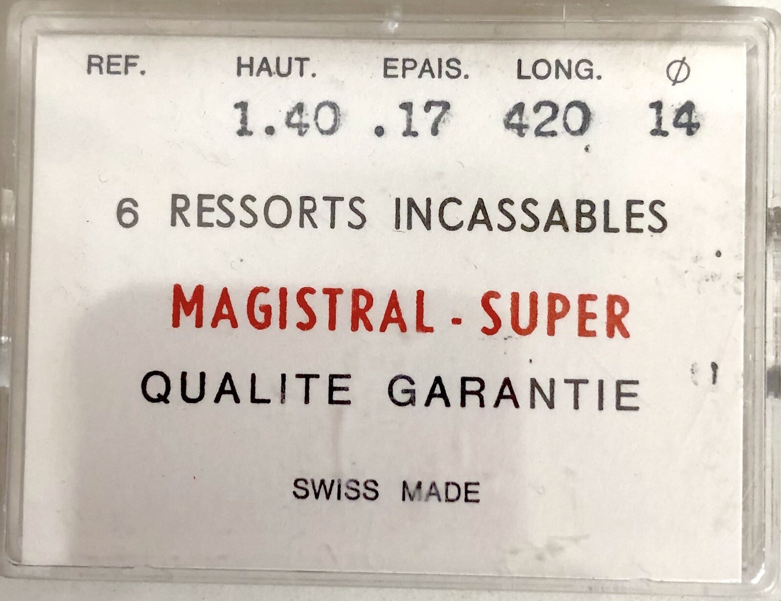 1X Mainspring 1.40x0.17mm Ø14 420/140 CC42 Clock Repair Part