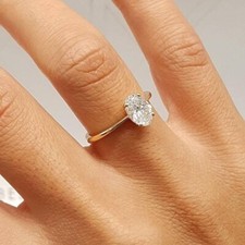 1.25CT White Oval Cut CZ Vintage Engagement Ring Solid 925 Sterling Silver Ring
