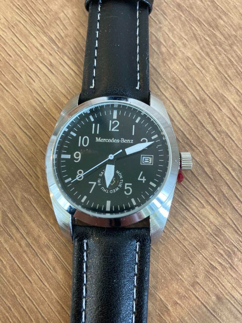 MERCEDES Benz Original Wrist Watch Black Novelty New unused Japan