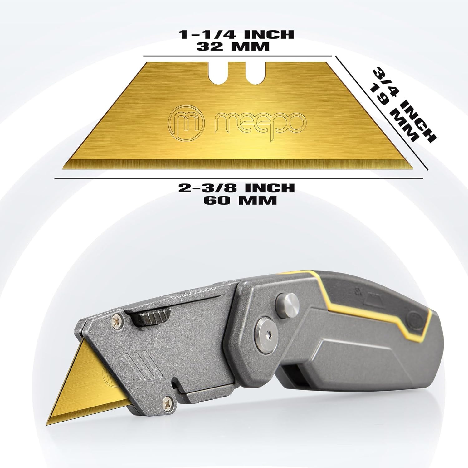 50-Pack Utility Knife Blades, Titanium Fully Plated, Durable SK-2 Razor Blades f