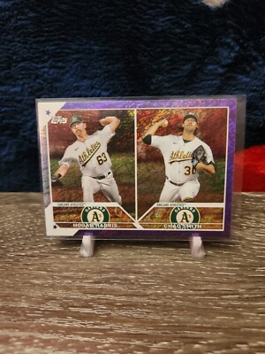 2023 Topps Update Rookie Combos A's US49 Purple Foil 009/799 Athletics 