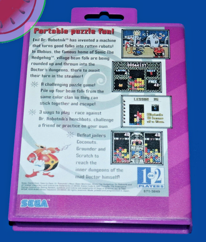 TESTED Sega GAME GEAR Dr Robotniks MEAN BEAN MACHINE Complete in NEW Hangtab Box - Picture 5 of 6