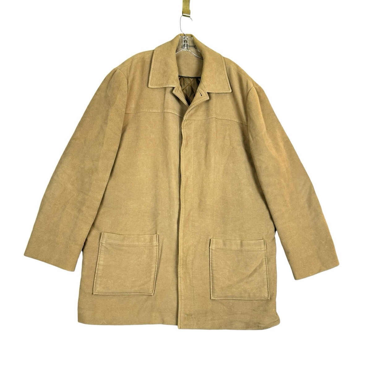 BHS Limited Luxury Moleskin Coat Mens XL Tan Stone Jacket Lined | eBay