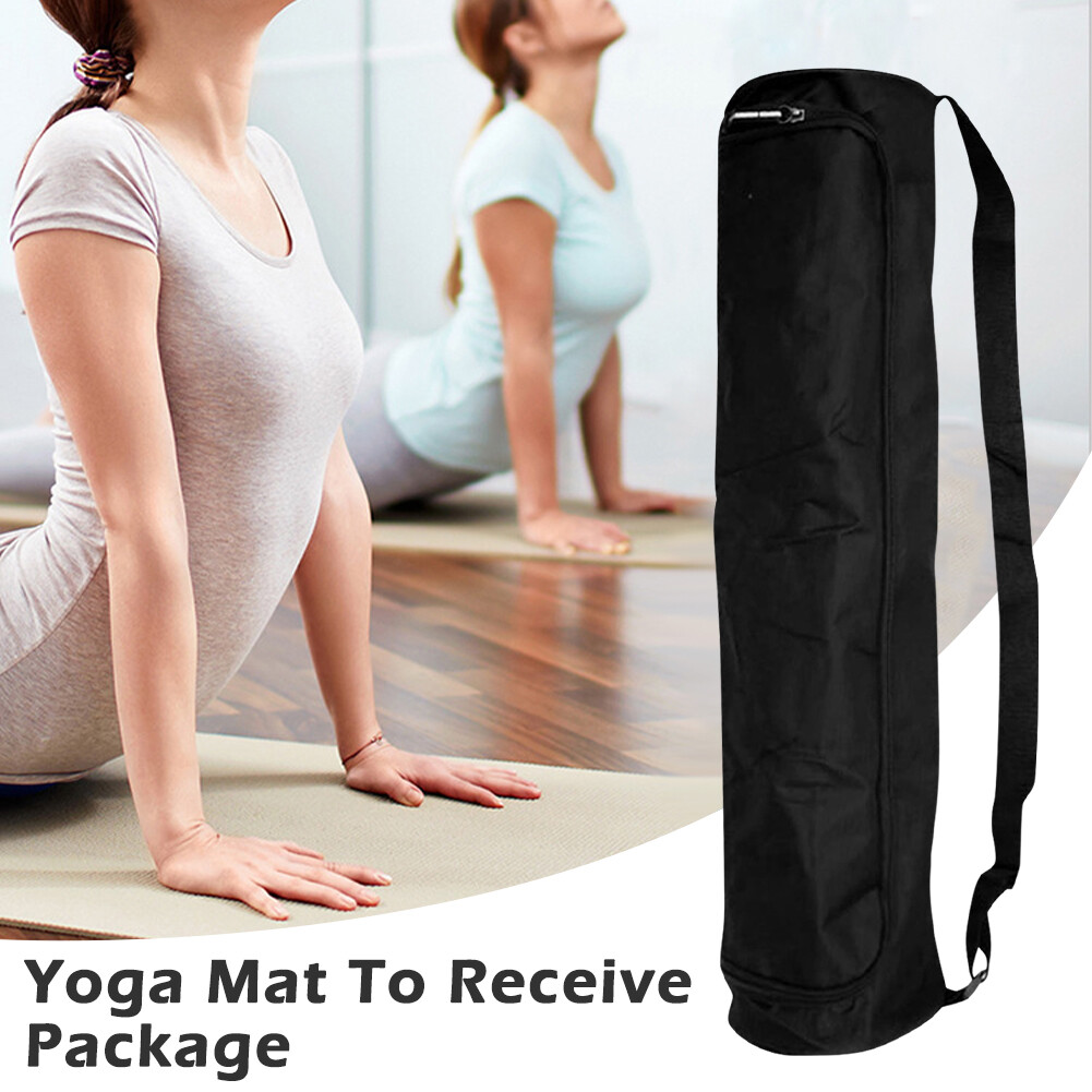 Adjustable Strap Waterproof Yoga Mat Bag Gym Fitness Full Zip Black