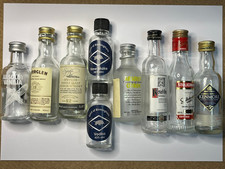 9 X Various Empty Alcohol Spirit Miniature Bottles