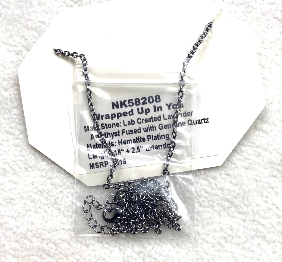 BP Bomb Party Necklace Amethyst & Quartz Hematite Plated NK58208 18” NWT $118 - Image 4 of 4