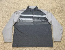 Georgetown Hoyas Ping Golf Men Gray Striped 1/4 Zip Pullover Size XL Worn