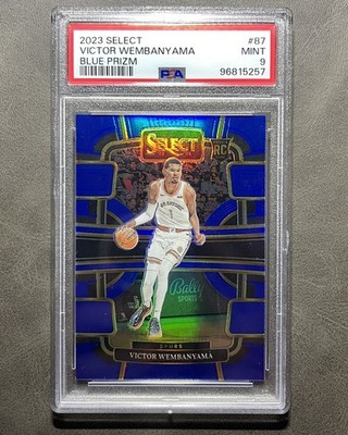 2023 PANINI SELECT #87 VICTOR WEMBANYAMA BLUE PRIZM PSA 9