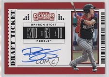 2019 Contenders Draft Picks RPS Ticket Bryson Stott (Black Jersey) #11 Auto r9d