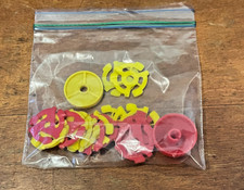 19 Yellow and Red 45 RPM 7" Plastic Record Adapters