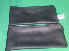 LOT 2 Shure Microphone Faux Leather Zipper Pouch 9"x4"