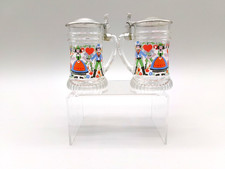 Vintage BMF Original Schnapskrugerl Mini Pewter Illustrated Beer Stein Set