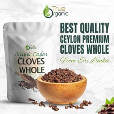 True Organic Ceylon Cloves Whole, 1 lb, Premium Grade, USDA Organic Kosher...