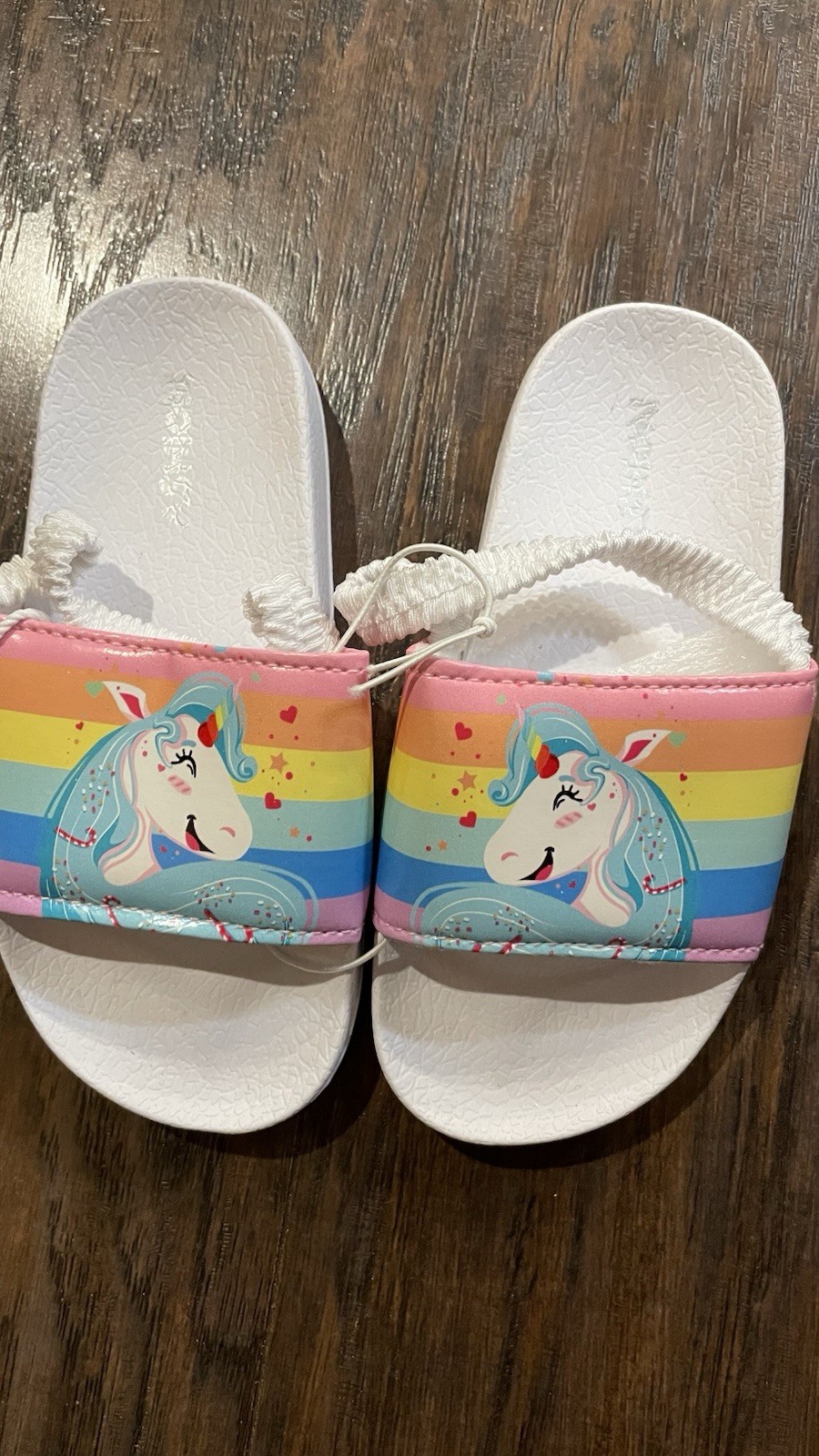 Toddler Girls Size 9 White Unicorn Strap Sandals
