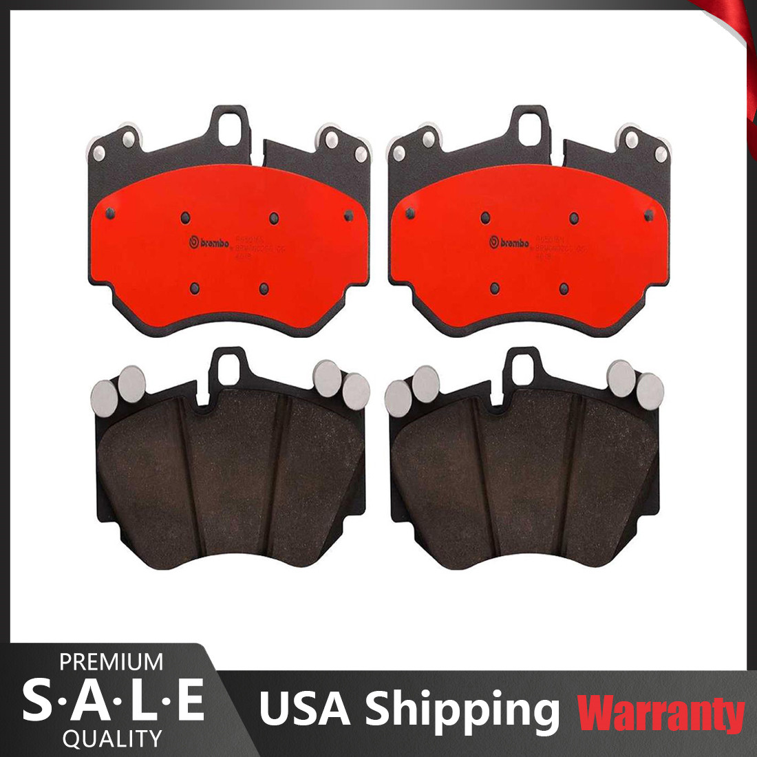 Brembo Front NAO Ceramic Slotted Brake Pad Set For Porsche Cayenne Audi R8 RS5