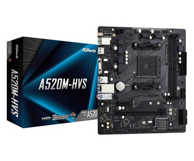 MB ASRock A520M-HVS AM4 M-ATX Retail Schwarz