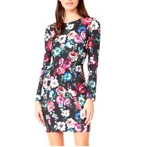 Black Halo Lively Mini Dress in Magic Night Floral Party Night Out Sz 4