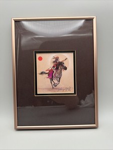 VTG “Warrior For Peace” By Johnny Tiger, Jr Native American Artwork 12”x9”