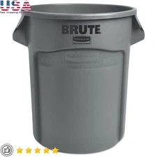 Durable 20Gal Vented Garbage Can Gray Outdoor Commercial Use Heavy Duty Design