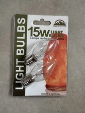 2 Pack Nightlight Bulbs 15C7, Clear, 15 Watt, 120 Volt, E12 Candelabra Base
