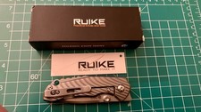 RUIKE M671-TZ  Framelock Gray Titanium Folding 154CM Tanto Pocket Knife M671TZ