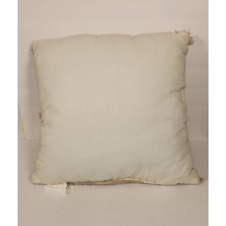 KIRKLANDS Almohada 17" x 17" x 7" Gris Textura Natural Boho Bohemia Verano Foto 2 de 4